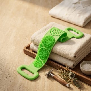 SWARG HOMES Silicone Body Scrubber Belt with Double-Sided Exfoliating Design for Bath & Shower Use