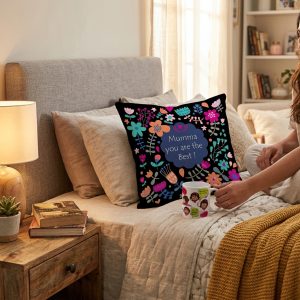 IndiGifts “Mumma You Are The Best” Printed Cushion & Coffee Mug Gift Set