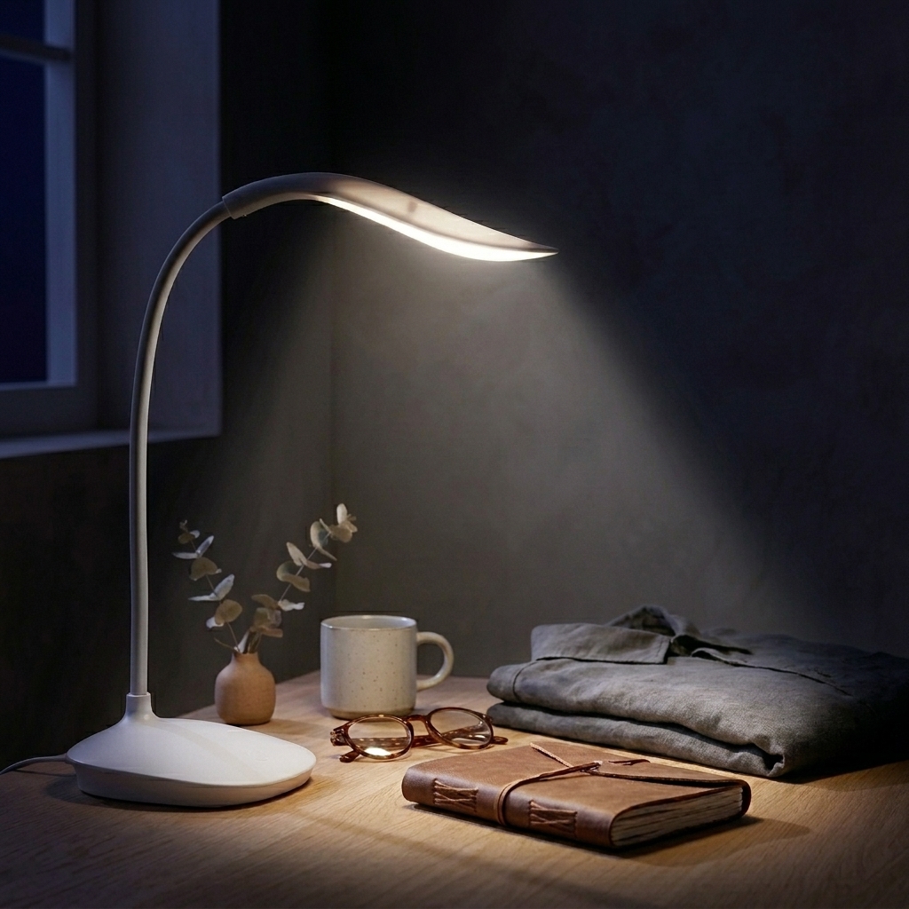 SWARG HOMES White Rechargeable LED Study Table Lamp with Touch Control - Eye Protection Reading Desk Light - Image 9