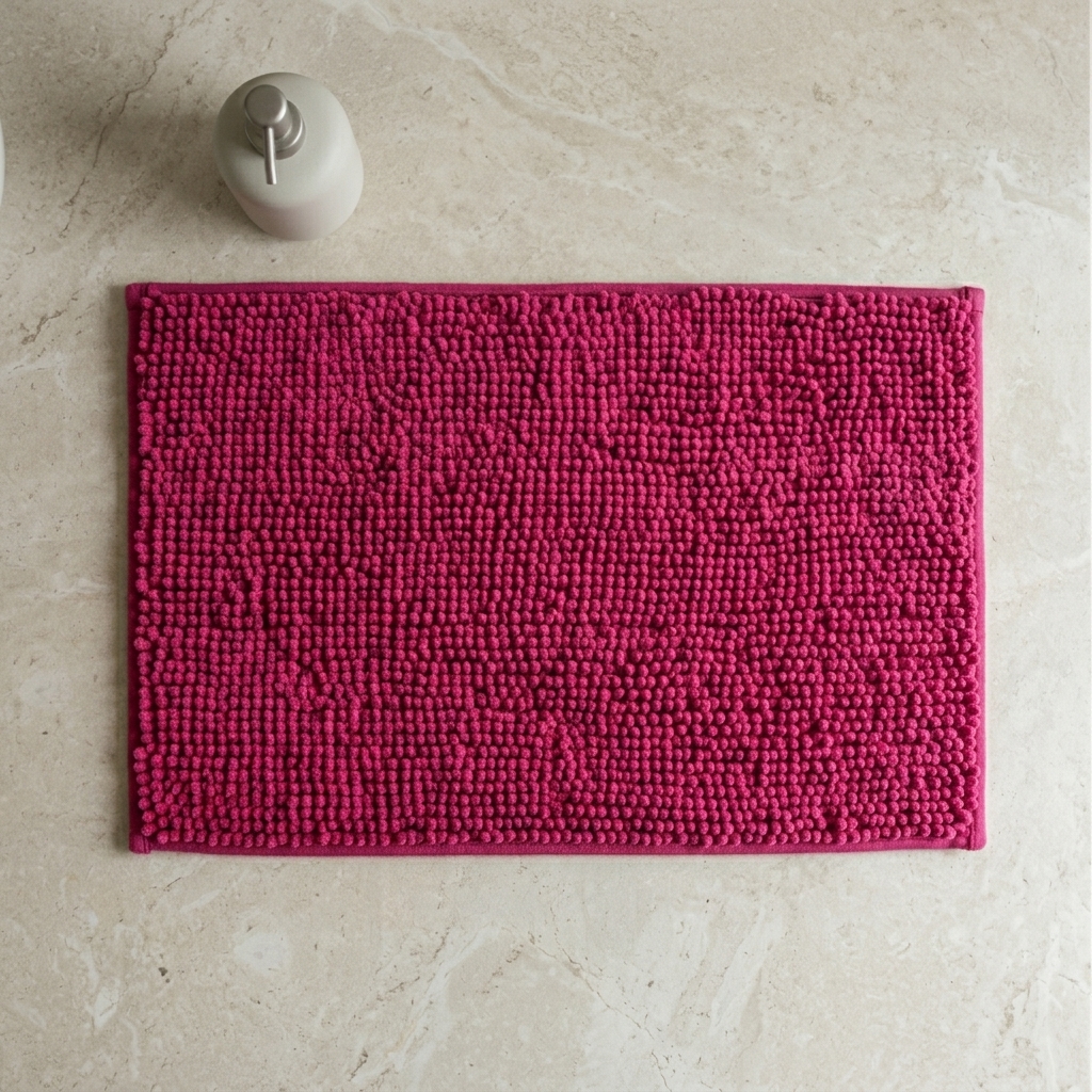 SWARG HOMES Red Popcorn Microfiber Anti-Skid Bath Mat - Water Absorbent & Easy to Clean (37×57 CM) - Image 4