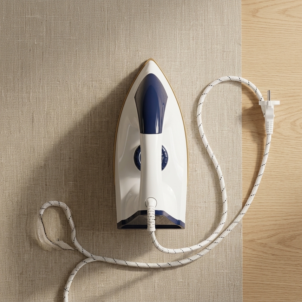 Swarg Homes Max (1000 Watts) Dry Iron Press for Clothes | Advance Golden Plate | Easy Grip Temperature Knob | Anti - bacterial Coating Technology Electric Iron Box (White/Blue)