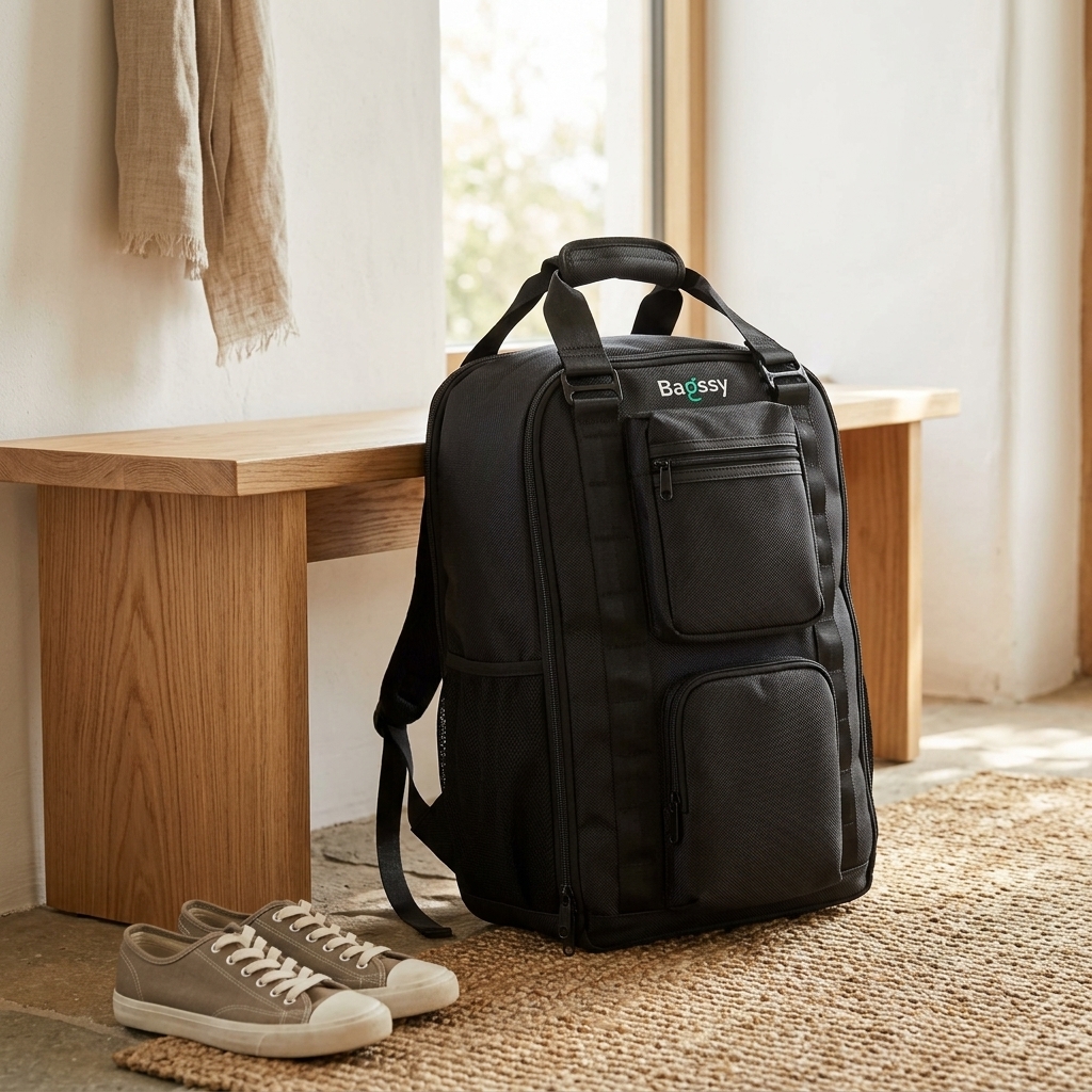 BAGSSY 28L Backpack | Stylish School, College & Travel Backpack with Laptop Compartment | Lightweight Multipurpose Daypack for Men & Women | Black - Image 4