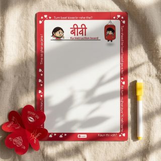 Biwi Ka Instruction Fridge Magnetic Board with Marker | Funny Gift for Wife | Reusable Magnetic Message Board for Kitchen, Refrigerator & Home D?cor | 7.1 x 10 Inch