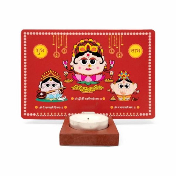 Indigifts India Laxmi Ganesh Idol Diya Puja Deepak - Lakshmi Ganesh Statue - Diwali Home Decoration Items - Diwali Showpiece, Laxmi Ganesh Showpiece - Image 2