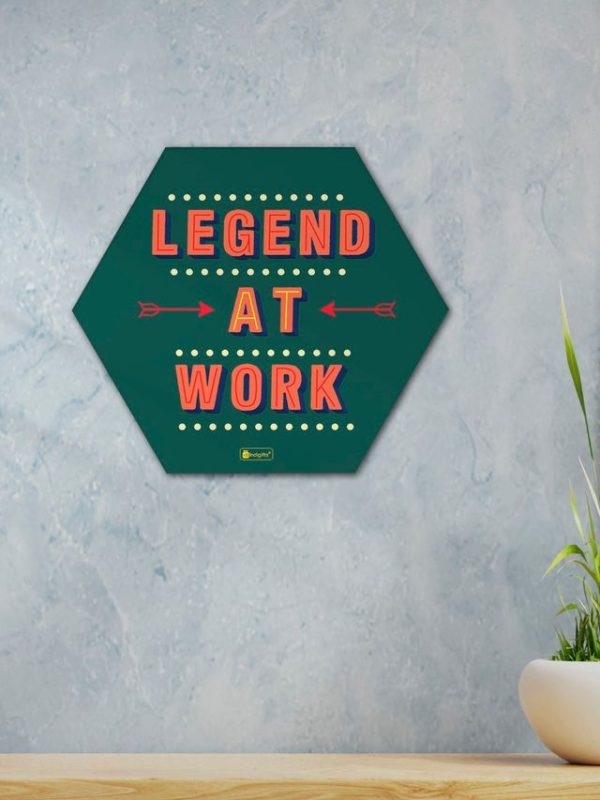 Indigifts Hexagon Poster Frame Set Legend at Work Quotes Printed Poster Frame, Room Décor, Room Decoration Items, Home Decorative Gift Item, Decor Items for Living Room, Bedroom, Kitchen Corner - Image 4