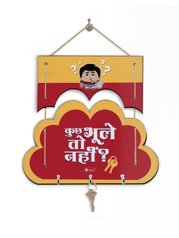 Indigift Gift Hamper for Decoration Cloud Design Decorative Wooden Wall Hanging and Shubh Labh Door Hanging Shubh Labh Wall Hanging Unique Shubh Labh Wall Decor Hanging Cloud Shape Wall Hanging - Image 2