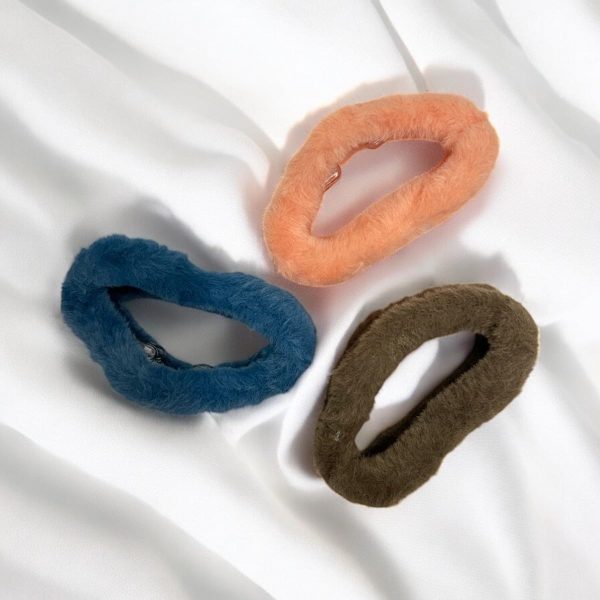 AccessHer Multicolor Fur Claw Clips for Women Aesthetic | Large Clutchers for Hair | Lightweight & Gentle on Hair Strands | Soft Hair Clutcher for Women & Girls (Set of 3) (Multicolor 1) - Image 2
