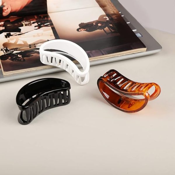 AccessHer Women Brown Black Set of 3 Claw Clip - Image 2