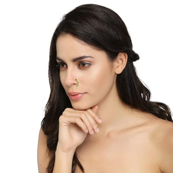 ACCESSHER Gold Plated stunning Antique Nose ring - Image 3