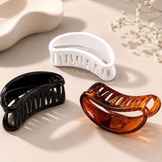 AccessHer Women’s Brown & Black Claw Hair Clip Set (Set of 3)