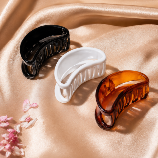 AccessHer Women’s Brown, white & Black Claw Hair Clip Set (Set of 3)
