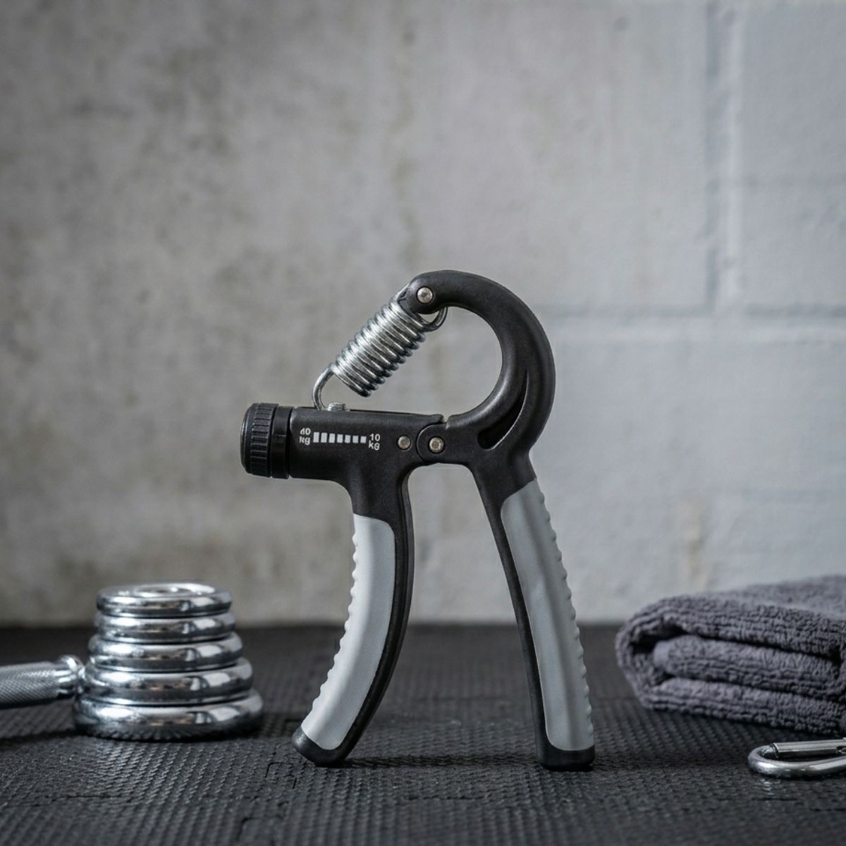 Varjish Adjustable Hand Grip Strengthener - Forearm & Finger Exercise Power Gripper (Grey)