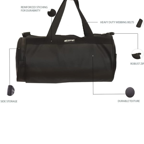 KASRAT Polyester 20 LTR Hand Duffle Bag | Travel Bag for Men | Shoe Compartment for Men and Women | Gym Bags for Women | Sports Bag | Duffle Bags for Travel (Black) - Image 4