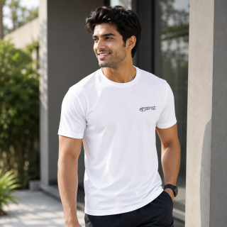 KASRAT Men’s Dry Fit T-Shirt with Round Neck & Half Sleeves for Activewear & Training