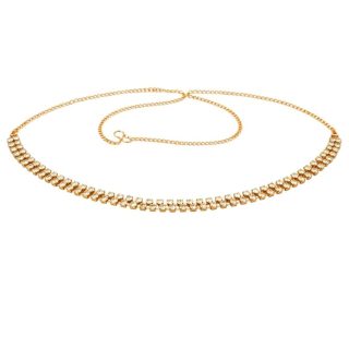 AccessHer Gold-Tone Dual-Stranded Kamarband Waist Hoop with Adjustable Fancy Chain, and Rhinestone Detailing   Traditional Ethnic Jewellery for Women and Girls