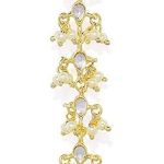 Accessher Gold Plated Traditional Multicolour Meenakari and Kundan Embellished Chandbali Style Maang Tika Embedded with Tiny Pearls for women and Girls