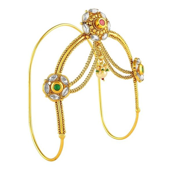 ACCESSHER jewellery traditional bridal Gold Plated South Indian Bajubandh For Women and girls pack of 1 - Image 2