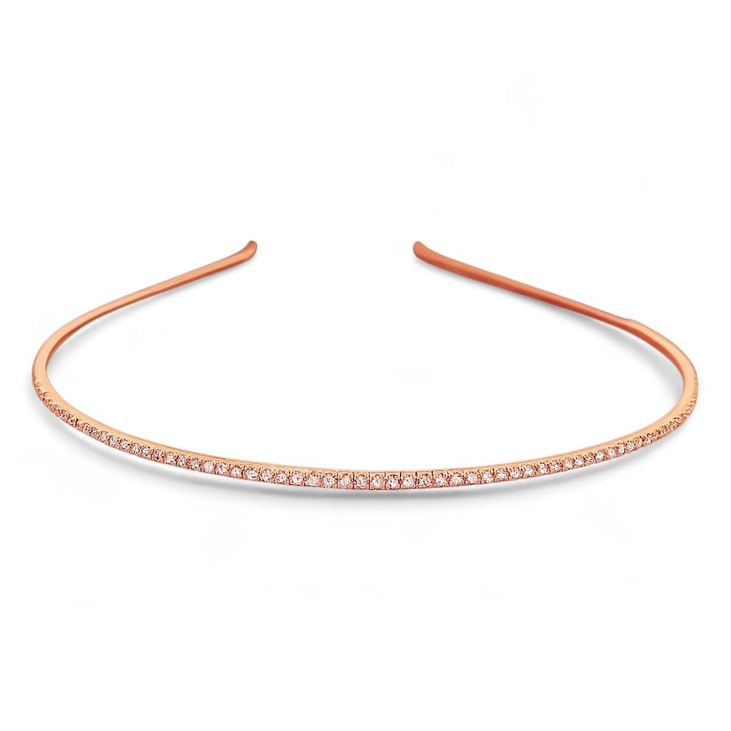AccessHer Rose Gold Rhinestone Hair Hoop - Stylish Party & Ethnic Wear Hairband - Image 3