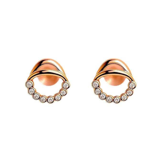 ACCESSHER Gold Plated Blue Stone Stud Earrings With American Diamond Detail | Lightweight & Classy Studs For Casual And Ethnic Looks | Earrings For Women And Girls (Green) - Image 5
