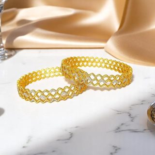 ACCESSHER Gold Plated Designer Bangles Set for Women | Traditional & Ethnic Indian Jewellery | Party & Bridal Wear | Stylish Jewellery for Women & Girls (Set of 4) (2.8)