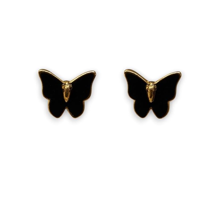 ACCESSHER Gold Tone Butterfly Design Stud Earrings for Women & Girls - Elegant Lightweight Push-Back Jewellery Style - Image 4