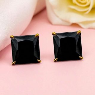 ACCESSHER Gold Tone Contemporary Square Stud Earrings for Women & Girls - Trendy Fashion Jewellery Design