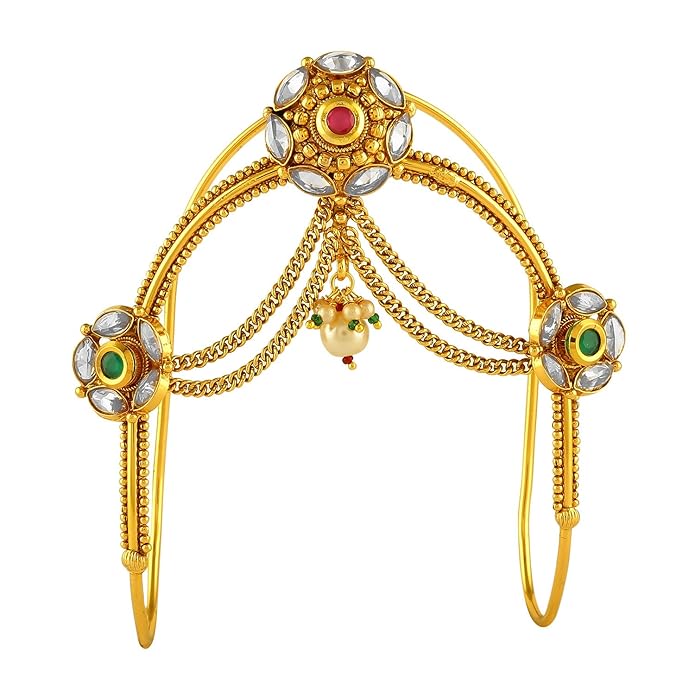 ACCESSHER Bridal Gold Plated South Indian Bajubandh for Women & Girls - Image 6