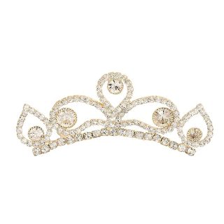 AccessHer Girls Bridal Crystal Tiara features sparkling rhinestones and a secure comb pin, adding elegance and charm to weddings and special occasions effortlessly.
