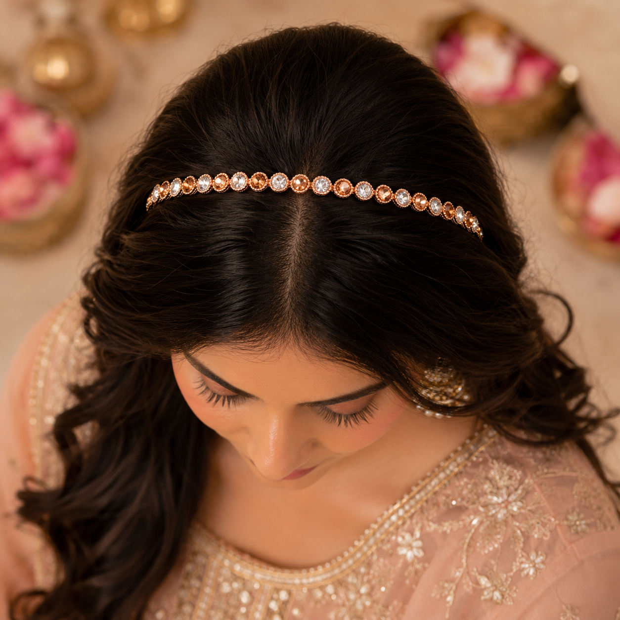 AccessHer Rhinestone Hairband Set for Women & Girls | Gold & Silver Crystal Headbands Set of 2 | Festive, Wedding & Party Hair Accessories - Image 6