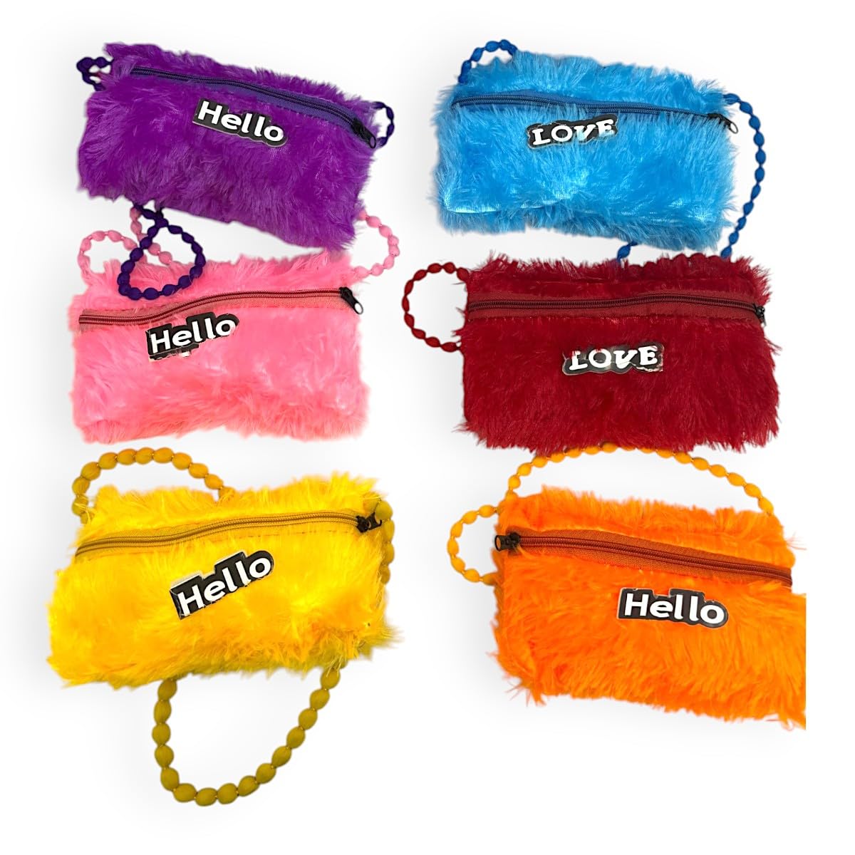 AccessHer Mini Colorful Fur Gift Bags for Girls - Medium Size Return Gift Pack for Kanya Pujan, Navratri & Birthday Celebrations (Pack of 6) - Image 4