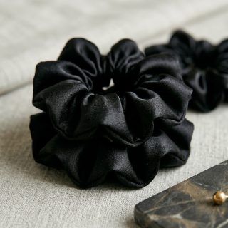 AccessHer Satin Scrunchies Hair Tie Set - Anti Breakage Hair Accessories (Pack of 12)