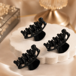 Accessher Black Acrylic Geometric Butterfly Claw Hair Clips - Small Size Casual Wear Hair Accessories (Pack of 3)