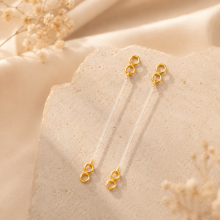 Accessher Gold Plated Adjustable Earring Support Chains - Transparent Stretchable Ear Support Accessories