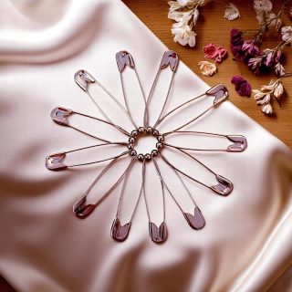 Accessher Gold Plated Shiny Stainless Steel Material Safety Pins (Rose Gold, Pack of 12)