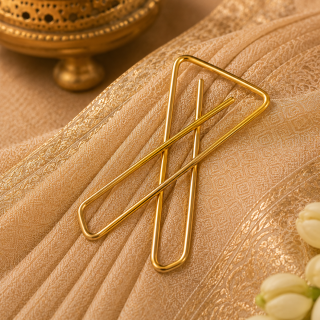 Accessher Gold Plated Metallic X Design Saree & Hijab Pins (Pack of 3)