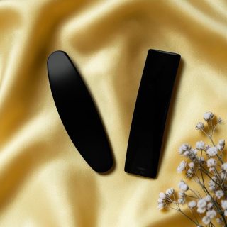 ACCESSHER Black Matte and Glossy Finish Barrette Hair Clips Set Sleek Minimalist Hair Clip Daily Use Hair Accessories Clip Set for Women and Girls (Pack of 2)
