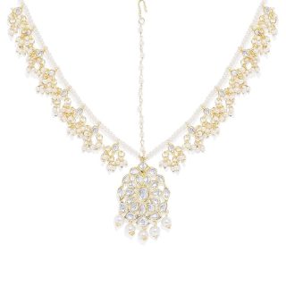 ACCESSHER Bridal Kundan Mathapatti | Classic Gold-Toned Headpiece for Women and Girls | Ethnic Jewellery   Pack of 1.