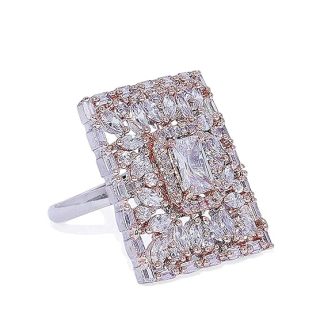 ACCESSHER Stylish Adjustable Finger Ring Fashion Jewellery for Weddings, Parties | Elegant Silver Plated Ring for Gifting & Occasions for Women & Girls (Design 10)