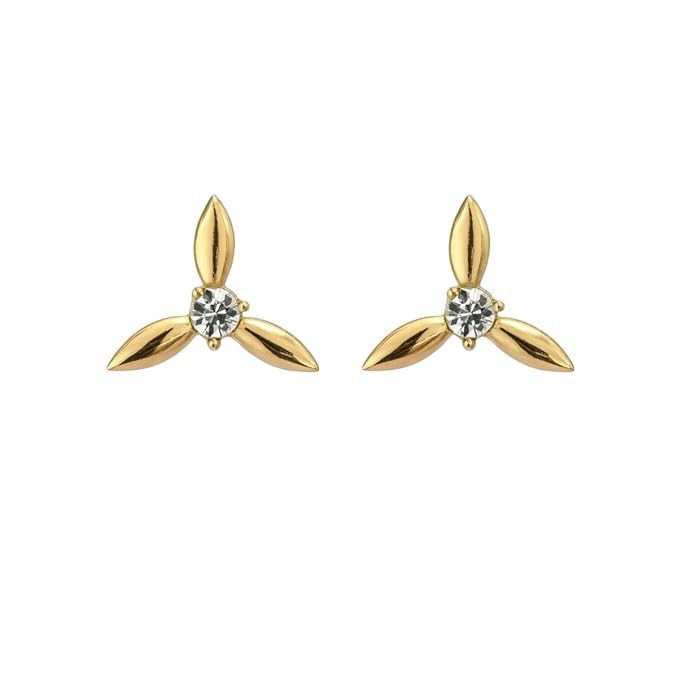 AccessHer Gold Plated American Diamond Stud Earrings for Women & Girls – Lightweight Contemporary Jewellery - Image 4
