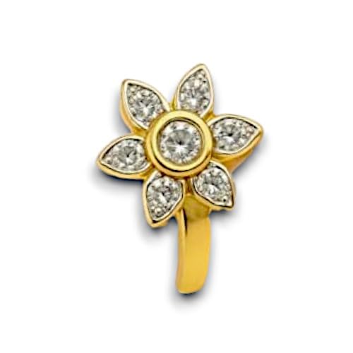 ACCESSHER Gold Plated Clip-On Nose Pin Non-Pierced Nose Ring Traditional Nath for Festive & Bridal Wear For Women & Girls - Image 4