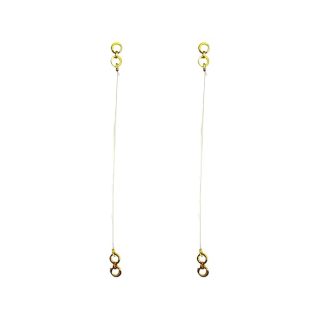 Accessher Gold Plated Adjustable Earring Support Chains - Transparent Stretchable Ear Support Accessories (Pack of 2)
