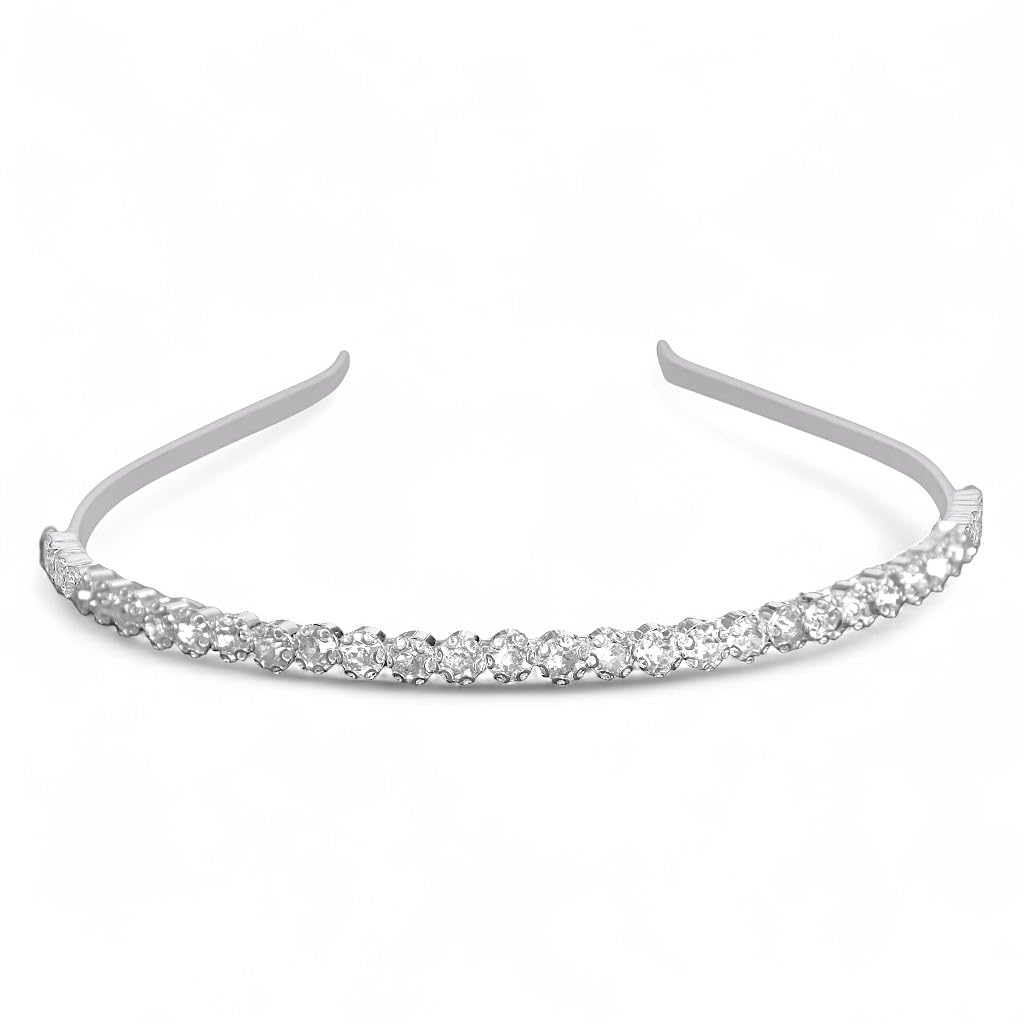 AccessHer Hairbands for Women & Girls | Gold & Silver Rhinestone Hair Hoops | Stylish Hair Accessories for Weddings, Parties, Ethnic Wear & Rakhi Gift (Silver 1, One Size) - Image 2