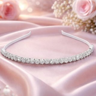 AccessHer Hairbands for Women & Girls | Gold & Silver Rhinestone Hair Hoops | Stylish Hair Accessories for Weddings, Parties, Ethnic Wear & Rakhi Gift (Silver 1, One Size)