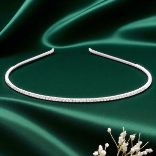 AccessHer Hairbands for Women & Girls | Gold & Silver Rhinestone Hair Hoops | Stylish Hair Accessories for Weddings, Parties, Ethnic Wear & Rakhi Gift (silver 3, One Size)