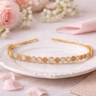 AccessHer Hairbands for Women & Girls | Gold & Silver Rhinestone Hair Hoops | Stylish Hair Accessories for Weddings, Parties, Ethnic Wear & Rakhi Gift (Rose Gold 3, One Size)