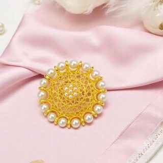 ACCESSHER Gold Plated Brooch Pin - Hijab, Dupatta, Scarf & Saree Accessory