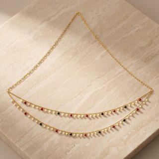 AccessHer Gold Plated Multicolour Waist Chain Kamarbandh - Traditional Ethnic Jewellery Accessory