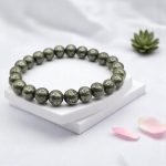 ACCESSHER Womens Raw Pyrite Bracelet with Certificate of Authenticity|Boosts Confidence & Attracts Wealth|Handcrafted Healing Crystal Jewelry for All