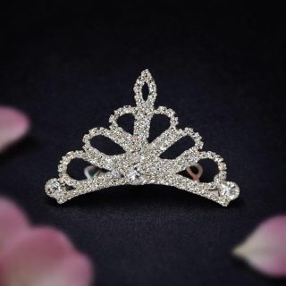 ACCESSHER Silver Plated Crystal Tiara for Girls & Women | Bridal Crown for Wedding, Birthday, Prom and Special Ocassion | Princess Look Headband | Tiara For Women & Girls (Design 5)
