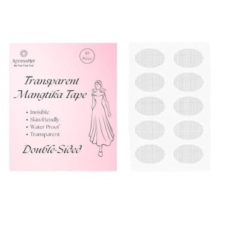 AccessHer Transparent Mangtika Supporter Patches - Set of 10 Oval-Shaped Small Patches for Secure Hold for Women & Girls